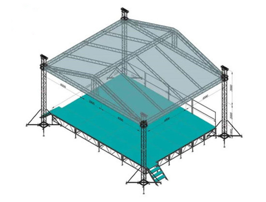 Portable Stage Lighting Semi Circle Podium Event Roof Truss