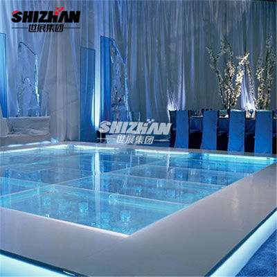 750kg/Sqm Mobile Portable Glass Stage Decoration Round For Wedding