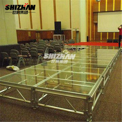 750kg/Sqm Mobile Portable Glass Stage Decoration Round For Wedding