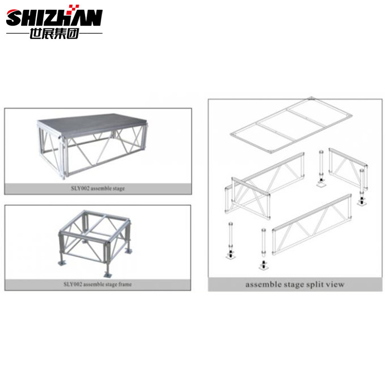 Plywood Aluminum Mobile Foldable Concert Stage Portable Platform