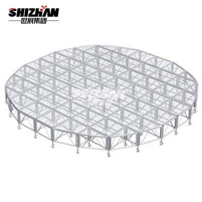 750kg/Sqm Mobile Portable Glass Stage Decoration Round For Wedding