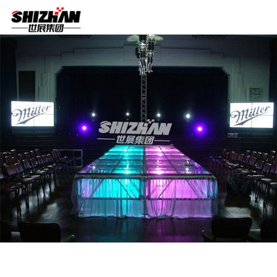 750kg/Sqm Mobile Portable Glass Stage Decoration Round For Wedding