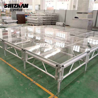 Outdoor Event Glass Stage Mobile Aluminum Assemble Portable Acrylic Stage Platform