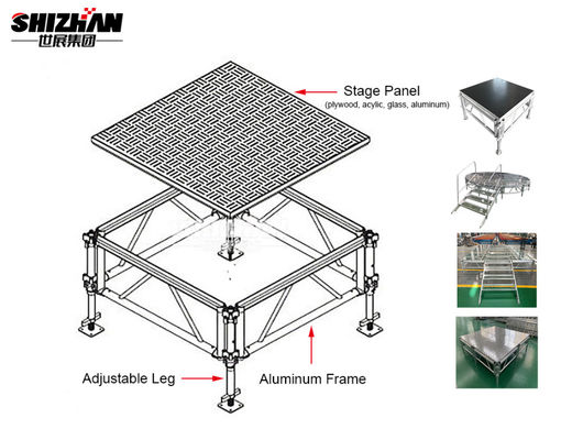4x4 Aluminum Stage Platforms Outdoor Event All Terrain Height Adjustable