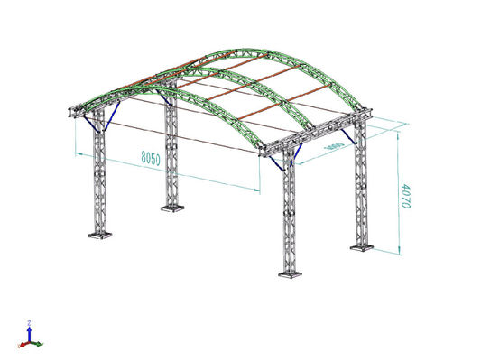 Aluminum C Channel Steel Curved Roof Truss Semi Circle Outdoor