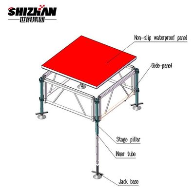 Mobile Concert Event Aluminum Portable Stage 1x1m