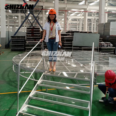 Portable Outdoor Glass Floor Aluminum Stage Platforms 950kg Loading Capacity
