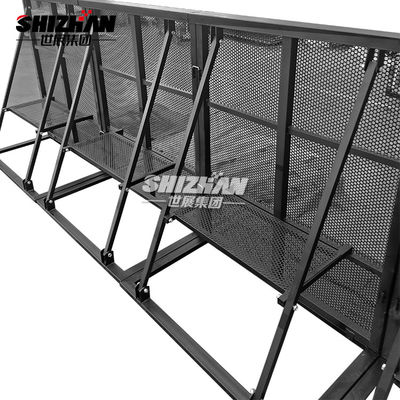 Black Folding Q235 Steel Crowd Control Barrier Event Protective 30kg